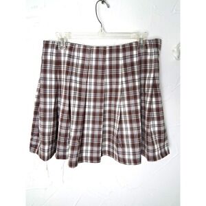 Kori Size‎ Large Plaid Mini Skirt Schoolgirl Preppy Dark Academia Grunge